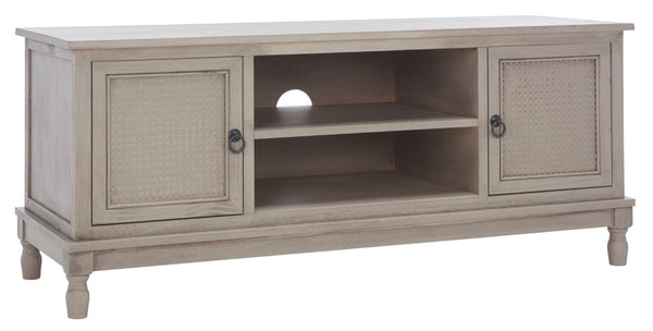Safavieh Haines 2-Door Media Stand With Shelf – Timeless Design For Modern Living Rooms And Compact Spaces Greige MED5709C