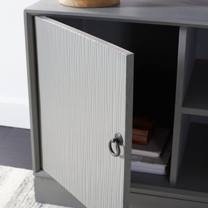Safavieh Aliyah Rustic Farmhouse Media Stand With Enclosed Storage And Open Shelf For Modern Interiors Distressed Grey MED5710B
