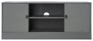 Safavieh Aliyah Rustic Farmhouse Media Stand With Enclosed Storage And Open Shelf For Modern Interiors Distressed Grey MED5710B