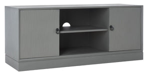 Safavieh Aliyah Rustic Farmhouse Media Stand With Enclosed Storage And Open Shelf For Modern Interiors Distressed Grey MED5710B