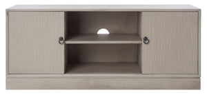 Safavieh Aliyah Rustic Farmhouse Media Stand With Enclosed Storage And Open Shelf For Modern Interiors Greige MED5710C