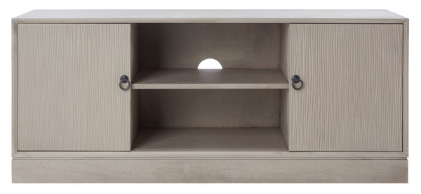 Safavieh Aliyah Rustic Farmhouse Media Stand With Enclosed Storage And Open Shelf For Modern Interiors Greige MED5710C