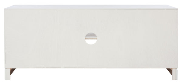 Safavieh Aliyah Rustic Farmhouse Media Stand With Enclosed Storage And Open Shelf For Modern Interiors White MED5710D