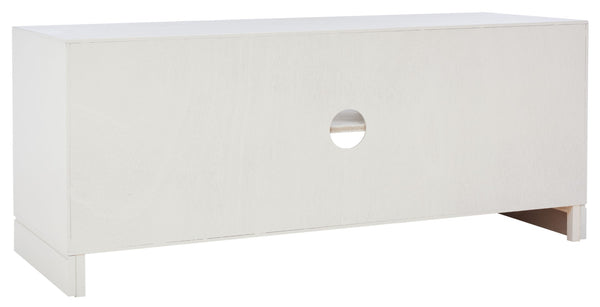 Safavieh Aliyah Rustic Farmhouse Media Stand With Enclosed Storage And Open Shelf For Modern Interiors White MED5710D