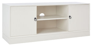 Safavieh Aliyah Rustic Farmhouse Media Stand With Enclosed Storage And Open Shelf For Modern Interiors White MED5710D