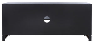 Safavieh Estella 2-Door Media Stand With Shelf - Sleek Black Storage For Tvs & Accessories, Modern Design MED5711B