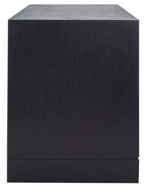 Safavieh Estella 2-Door Media Stand With Shelf - Sleek Black Storage For Tvs & Accessories, Modern Design MED5711B