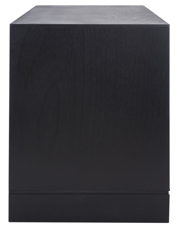 Safavieh Estella 2-Door Media Stand With Shelf - Sleek Black Storage For Tvs & Accessories, Modern Design MED5711B