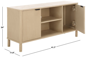 Safavieh Thurston 2-door Media Stand - Elegant Tv Cabinet For Stylish Living Spaces And Organized Entertainment Natural Wood Med5712a