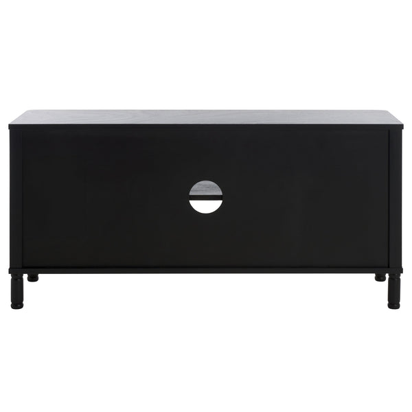 Safavieh Thurston 2-door Media Stand - Elegant Tv Cabinet For Stylish Living Spaces And Organized Entertainment Matte Black , Wood Med5712b