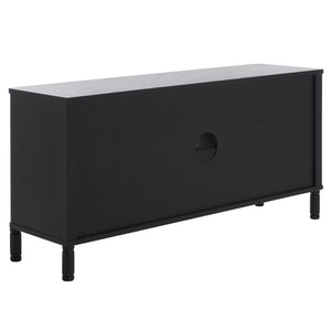 Safavieh Thurston 2-door Media Stand - Elegant Tv Cabinet For Stylish Living Spaces And Organized Entertainment Matte Black , Wood Med5712b