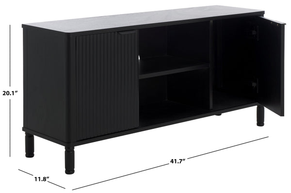 Safavieh Thurston 2-door Media Stand - Elegant Tv Cabinet For Stylish Living Spaces And Organized Entertainment Matte Black , Wood Med5712b