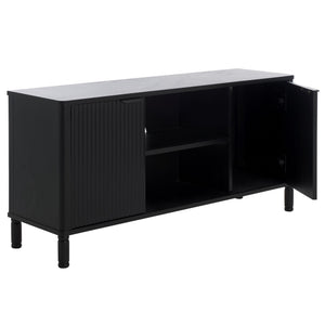 Safavieh Thurston 2-door Media Stand - Elegant Tv Cabinet For Stylish Living Spaces And Organized Entertainment Matte Black , Wood Med5712b