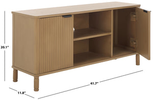 Safavieh Thurston 2-door Media Stand - Elegant Tv Cabinet For Stylish Living Spaces And Organized Entertainment Desert Brown Wood Med5712c