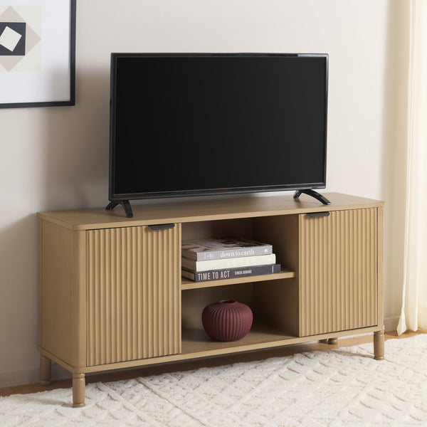 Safavieh Thurston 2-door Media Stand - Elegant Tv Cabinet For Stylish Living Spaces And Organized Entertainment Desert Brown Wood Med5712c