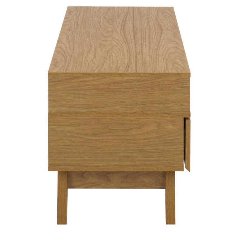 Safavieh Demora Oak Grain Media Stand with Open Shelving and Two Drawers for Living Rooms MED5900A