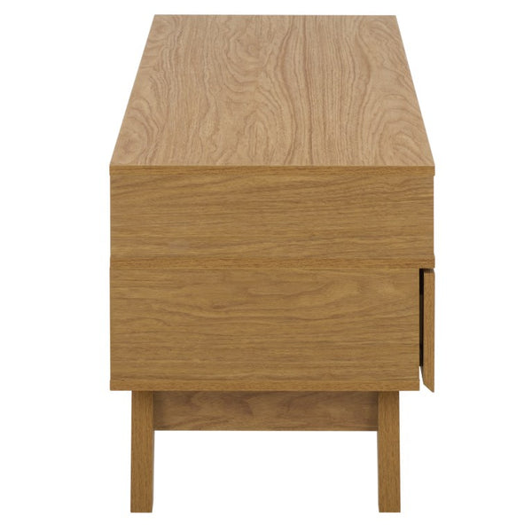 Safavieh Demora Oak Grain Media Stand with Open Shelving and Two Drawers for Living Rooms MED5900A