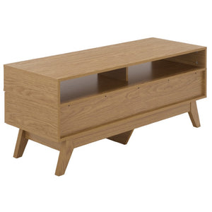 Safavieh Demora Oak Grain Media Stand with Open Shelving and Two Drawers for Living Rooms MED5900A