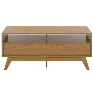 Safavieh Demora Oak Grain Media Stand with Open Shelving and Two Drawers for Living Rooms MED5900A