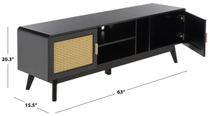Safavieh Maddy Woven Rattan Door Media Stand with Three Shelves for Modern Living Rooms MED5901A