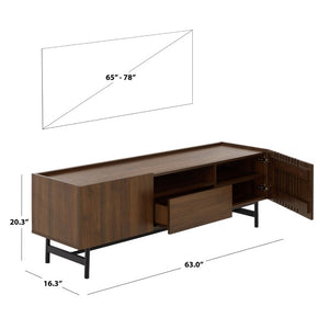 Safavieh Oona Slatted Oak Media Stand with Five Shelves and Drawer for Living Room Natural MED5903B-2BX