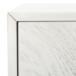 Safavieh Ligia Contemporary Media Stand With Cable Management And Brass Accents For Organized Entertainment Areas White Washed MED6400B