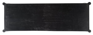 Safavieh Errington 2 Shelf Media Stand - Stylish Black Wood With Hand-Carved Accents For Modern Spaces MED9000A