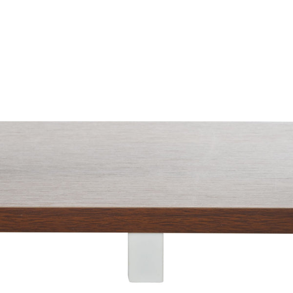 Safavieh Jarrett Small Media Stand - Modern Zigzag Design With Open Shelving For Stylish Living Room Storage Walnut / White MED9301B