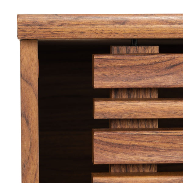 Safavieh Aurelio Vintage-Inspired Media Stand With Two Shelves And Smart Cable Management For Modern Living Walnut MED9600A