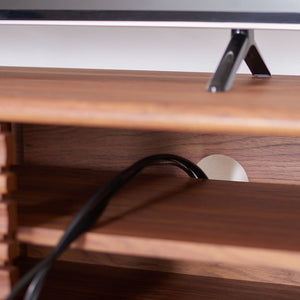 Safavieh Aurelio Vintage-Inspired Media Stand With Two Shelves And Smart Cable Management For Modern Living Walnut MED9600A