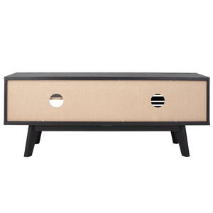 Safavieh Aurelio Vintage-Inspired Media Stand With Two Shelves And Smart Cable Management For Modern Living Black MED9600B
