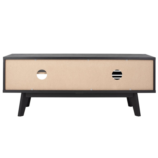 Safavieh Aurelio Vintage-Inspired Media Stand With Two Shelves And Smart Cable Management For Modern Living Black MED9600B