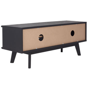 Safavieh Aurelio Vintage-Inspired Media Stand With Two Shelves And Smart Cable Management For Modern Living Black MED9600B