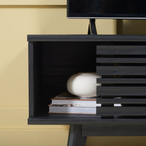 Safavieh Aurelio Vintage-Inspired Media Stand With Two Shelves And Smart Cable Management For Modern Living Black MED9600B