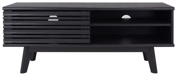 Safavieh Aurelio Vintage-Inspired Media Stand With Two Shelves And Smart Cable Management For Modern Living Black MED9600B