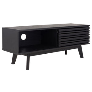 Safavieh Aurelio Vintage-Inspired Media Stand With Two Shelves And Smart Cable Management For Modern Living Black MED9600B