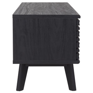 Safavieh Aurelio Vintage-Inspired Media Stand With Two Shelves And Smart Cable Management For Modern Living Black MED9600B