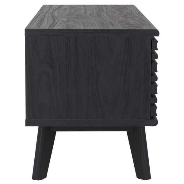 Safavieh Aurelio Vintage-Inspired Media Stand With Two Shelves And Smart Cable Management For Modern Living Black MED9600B