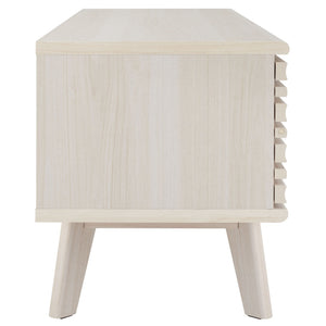 Safavieh Aurelio Vintage-Inspired Media Stand With Two Shelves And Smart Cable Management For Modern Living Bleached White MED9600C