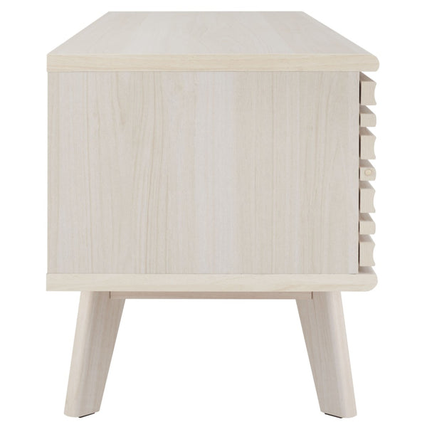 Safavieh Aurelio Vintage-Inspired Media Stand With Two Shelves And Smart Cable Management For Modern Living Bleached White MED9600C