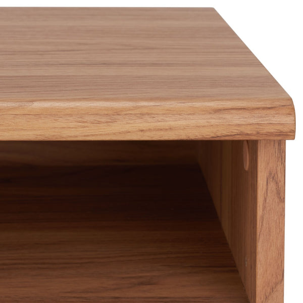 Safavieh Aurelio Vintage-Inspired Media Stand With Two Shelves And Smart Cable Management For Modern Living Oak MED9600D