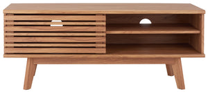 Safavieh Aurelio Vintage-Inspired Media Stand With Two Shelves And Smart Cable Management For Modern Living Oak MED9600D