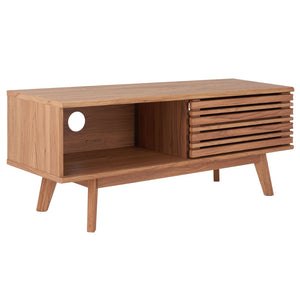 Safavieh Aurelio Vintage-Inspired Media Stand With Two Shelves And Smart Cable Management For Modern Living Oak MED9600D
