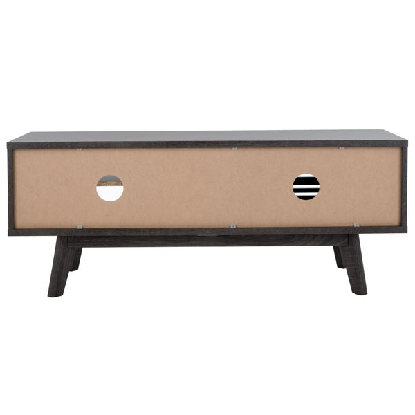 Safavieh Aurelio Vintage-Inspired Media Stand With Two Shelves And Smart Cable Management For Modern Living Distressed Black MED9600E