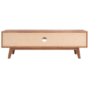 Safavieh Esma Stylish Media Stand With Retro Design, Two Shelves, And Cable Management For Modern Spaces Walnut MED9601A