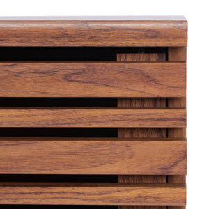 Safavieh Esma Stylish Media Stand With Retro Design, Two Shelves, And Cable Management For Modern Spaces Walnut MED9601A