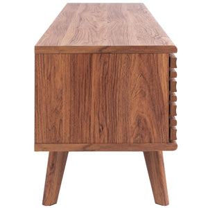Safavieh Esma Stylish Media Stand With Retro Design, Two Shelves, And Cable Management For Modern Spaces Walnut MED9601A