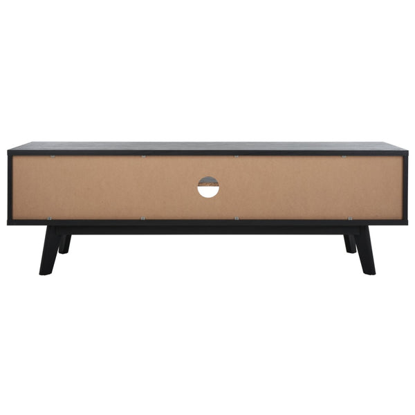 Safavieh Esma Stylish Media Stand With Retro Design, Two Shelves, And Cable Management For Modern Spaces Black MED9601B