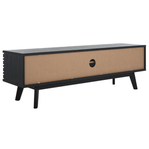 Safavieh Esma Stylish Media Stand With Retro Design, Two Shelves, And Cable Management For Modern Spaces Black MED9601B