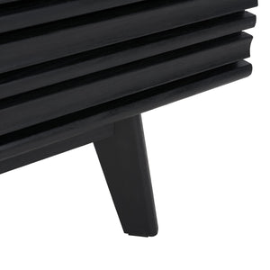 Safavieh Esma Stylish Media Stand With Retro Design, Two Shelves, And Cable Management For Modern Spaces Black MED9601B